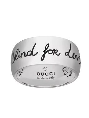 Gucci Blind for Love Silver Ring Size 18/US 8